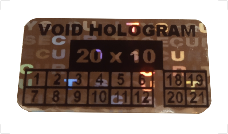 Scellé Void hologramme 20 × 10